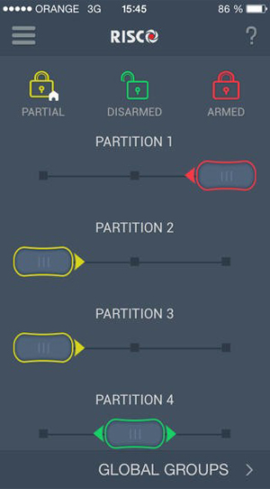 smartphone app système d'alarme